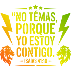 Digital colorfull stencil-style PDF displays the phrase “"No temas, porque yo estoy contigo."